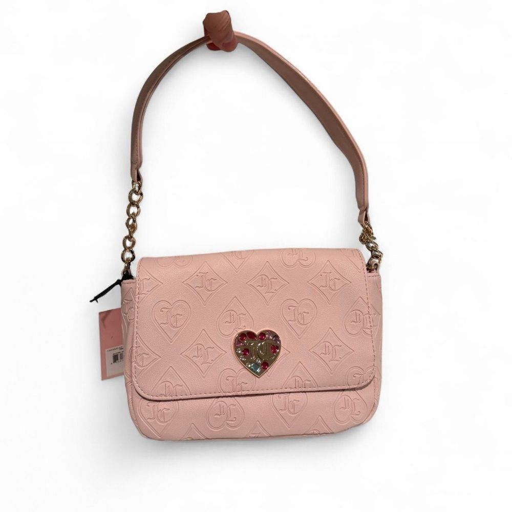 Juicy Couture Pink Heart Shoulder Bag Y2K Embossed Purse NWT